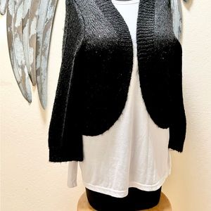 Bolero Style shrug sweater Black with a light smattering of Sparkling sequins